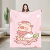 Мультяшное одеяло L-Lulu Pig Качественное Мягкое Плед Весенний Декоративный Диван Кровать Уличный Тренд Покрывало
