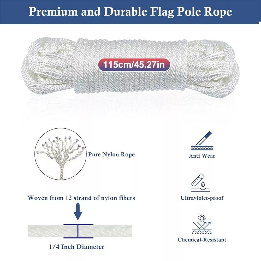 Nylon Braided Rope Flag Pole Tool Set 3 Inch Golden Ball Flag Pole Parts Repair Kit