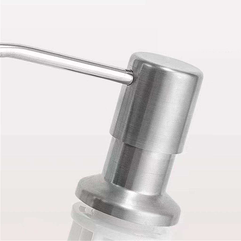 Прочный дозатор мыла объемом 500 мл для кухонной раковины, черный серебристый цвет, бутылка с насосом для жидкости с головкой и шлангом из нержавеющей стали