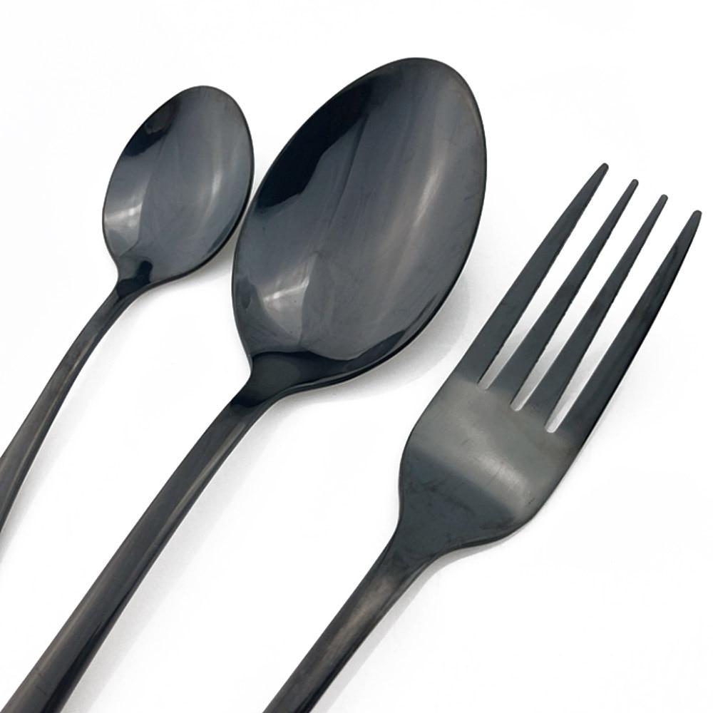 4Pcs/Set Colorful Flatware Light Portable Stainless Steel Blue Knife Forks Spoons Dinner Western HQ Picnic Rainbow Cutlery Set