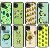 Черный чехол из ТПУ для iPhone 5 5S SE 2020 6 6S 7 8 plus x 10 XR XS 11 12 mini pro MAX задняя крышка Зеленый авокадо