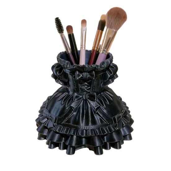 Makeup Brush Storage Box Princess Dress Shape 3D Printed Pen Holder