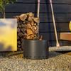 Smokeless Fire Pit, 38cm Portable Wood Burning Firepit with Spark Screen and Poker, Low Smoke Camping Bonfire Stove for Garden Patio Picnic, Dark Grey
