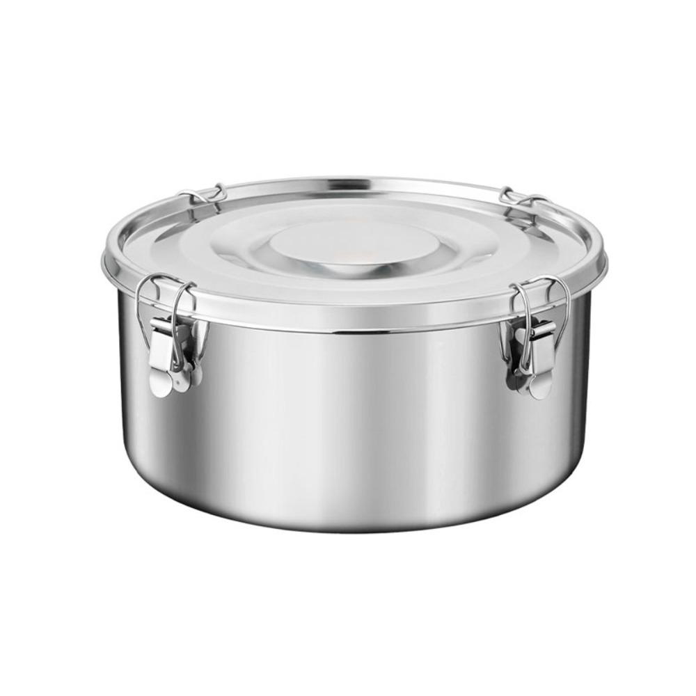 304 Stainless Steel Korean Lunch Box Round Lunch Container Household Food Storage Box Camping