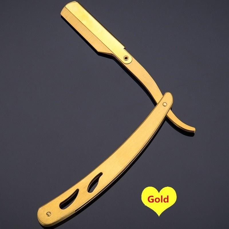 Новая модная бритва из нержавеющей стали с прямым лезвием, парикмахерская, ручная бритва для бритья, многоцветная пластиковая ручка для мужчин, 1 бритва + 10 лезвий