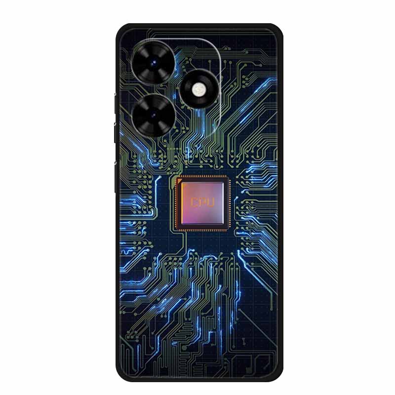Чехол для Tecno Spark Go 2024 Роскошный ТПУ Силиконовый Мягкий Задний Чехол Чехлы для Телефона для Tecno SparkGo 2024 BG6 Ударопрочный Цветок Fundas