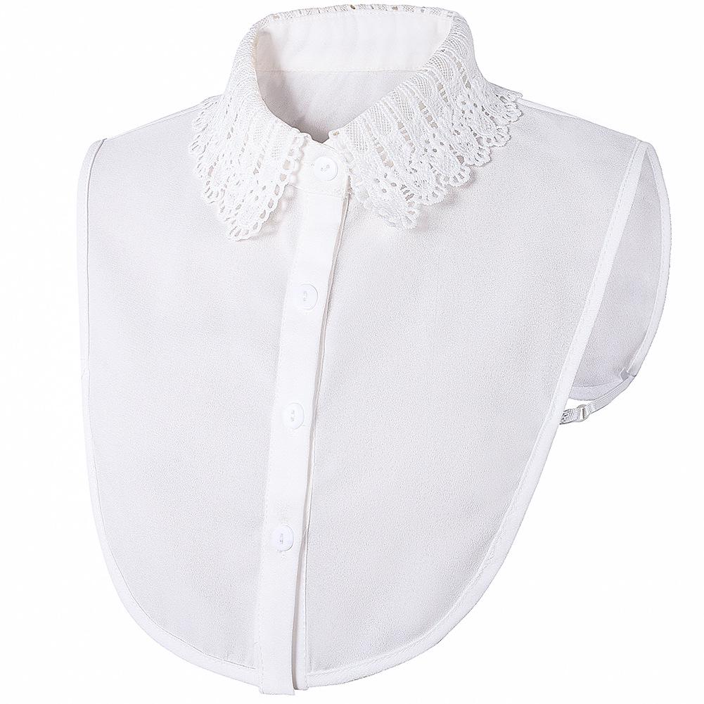 Новая осенне-зимняя блуза-дики из шифона с крючком и кружевом, с отложным воротником