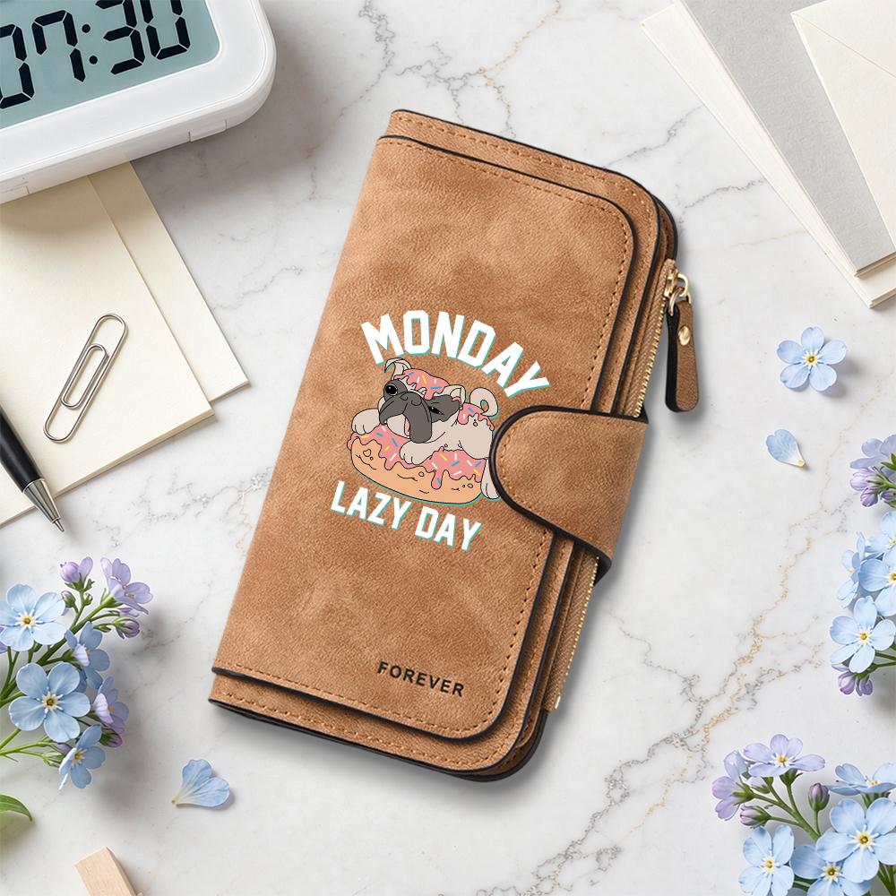 Cute Pug Pattern Long Wallet Fashion Portable Card Holder Casual Daily Purse