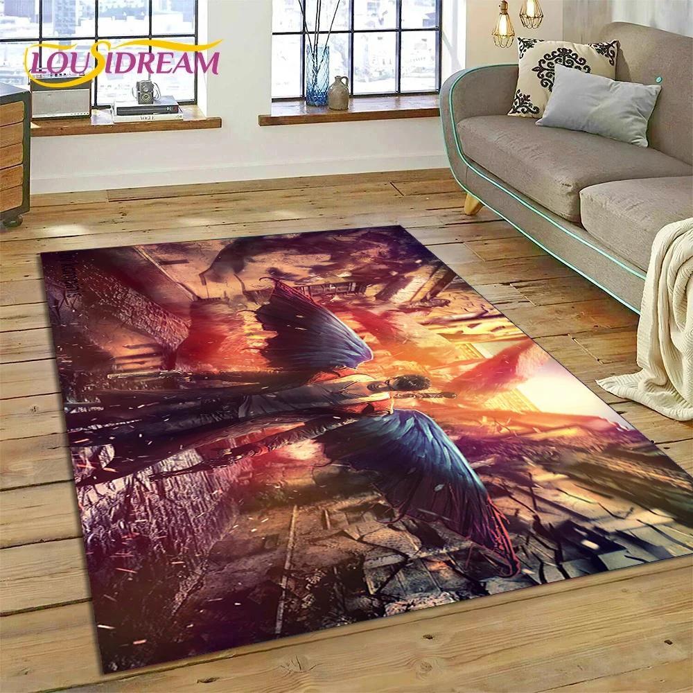 DMC Game 3D D-Devil May Cry Cartoon Carpet Rug for Bedroom Living Room Home Sofa Decoration,Children Game Large Decor Floor Mat