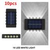 10LED настенный светильник с двойной головкой на солнечной энергии, водонепроницаемое украшение для перил для мытья на открытом воздухе во дворе, праздничное освещение