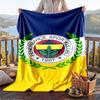 Warm Flannel Blanket Fenerbahce Pattern, Lightweight Comfortable Throw Blanket for Bed Sofa Use