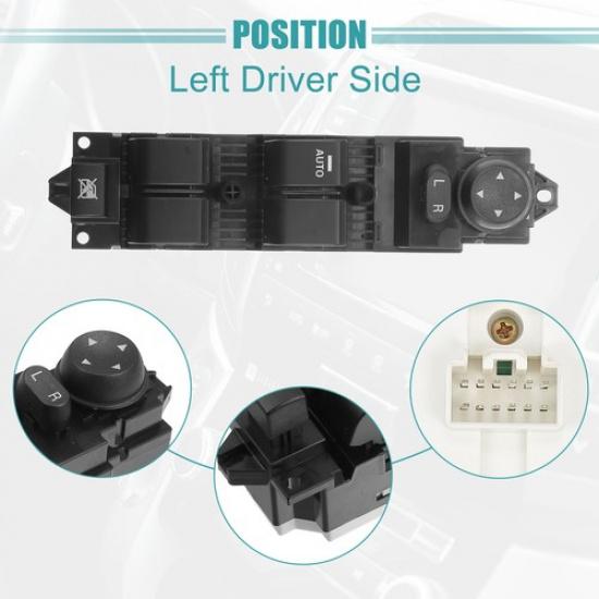 Pack of 1 for Mazda 3 Front Left Driver Side Master Power Window Switch Black