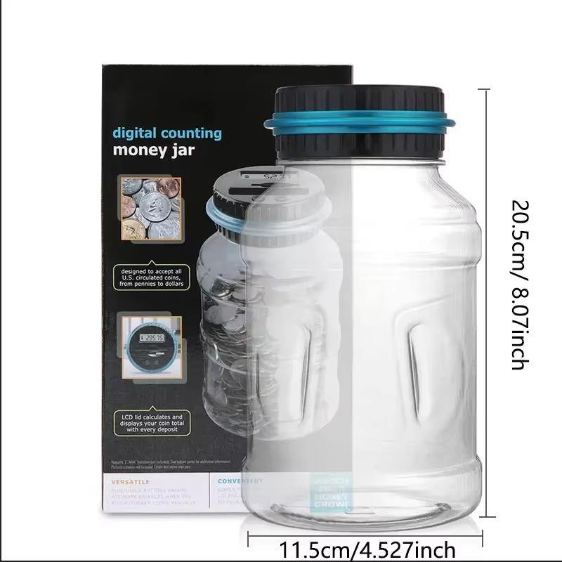 1.8L еврокопилка счетчик монет электронная цифровая ЖК-подсчет монет накопительная банка для хранения монет коробка для хранения евро деньги депозит