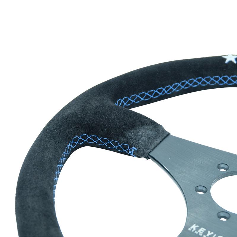 KEYS Racing 14 Inch 350MM Flat Suede Racing Wheel Game Steering Wheel Modification Accessory
