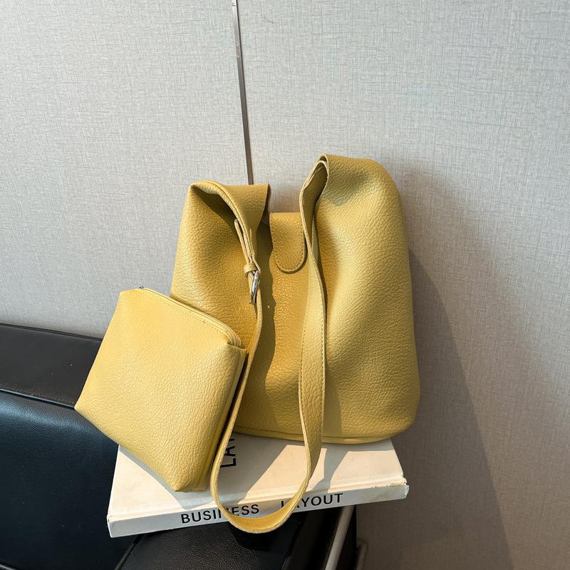 Повседневная сумка-мессенджер большой вместимости, женская летняя новая модная простая наплечная сумка, сумка-ведро для поездок на работу