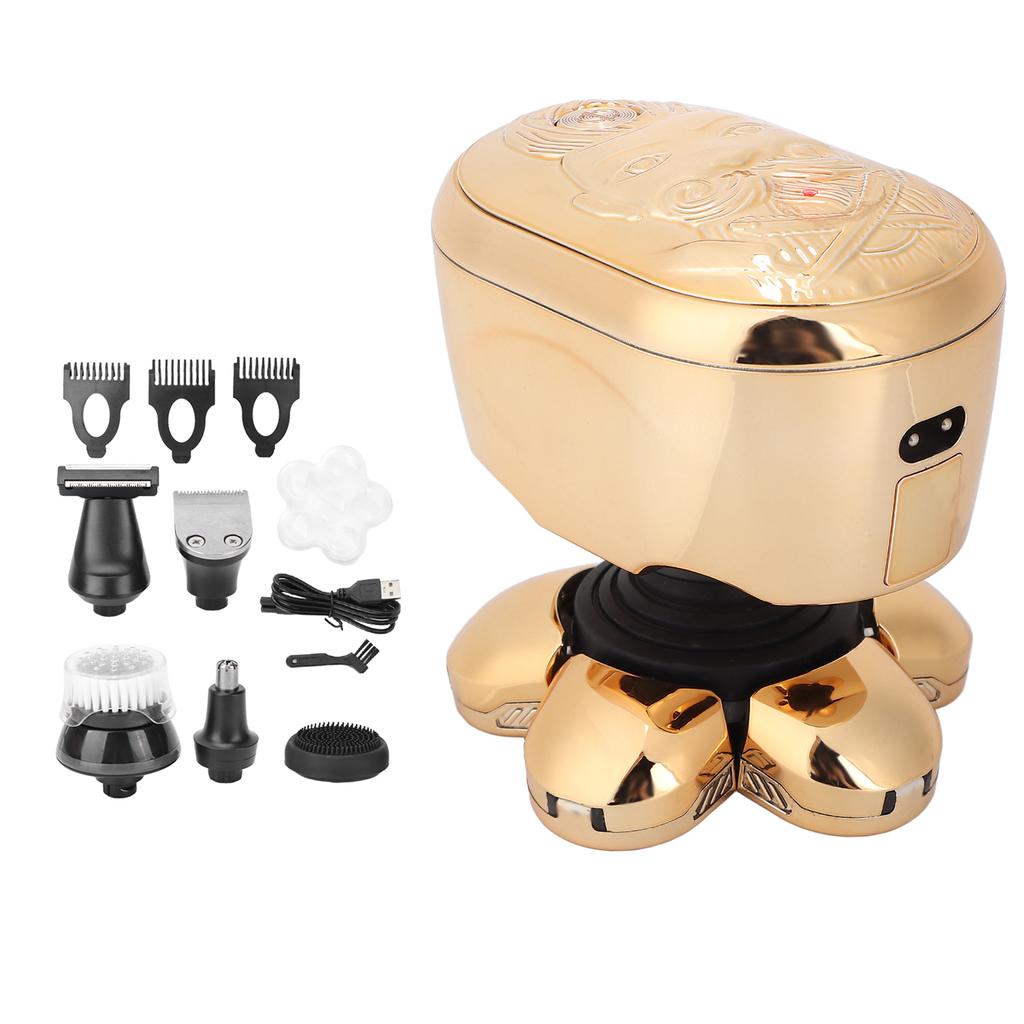 Electric Shaver 6 Blades Rechargeable Multifunctional LCD Digital Display Bald Head Trimmer 5W