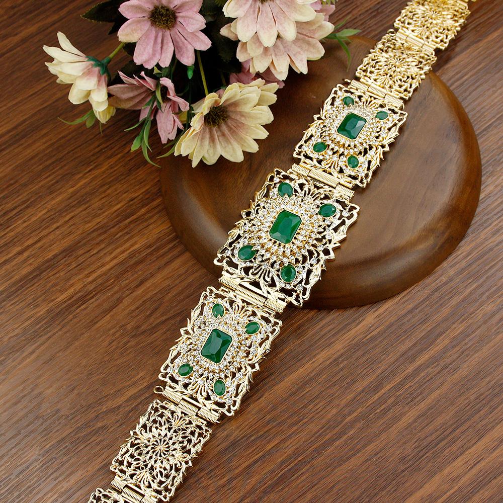 Золотой Цвет Кристалл Пояс Леди Невеста Свадебный Пояс Ювелирные Изделия Украшенные Цепи Талии