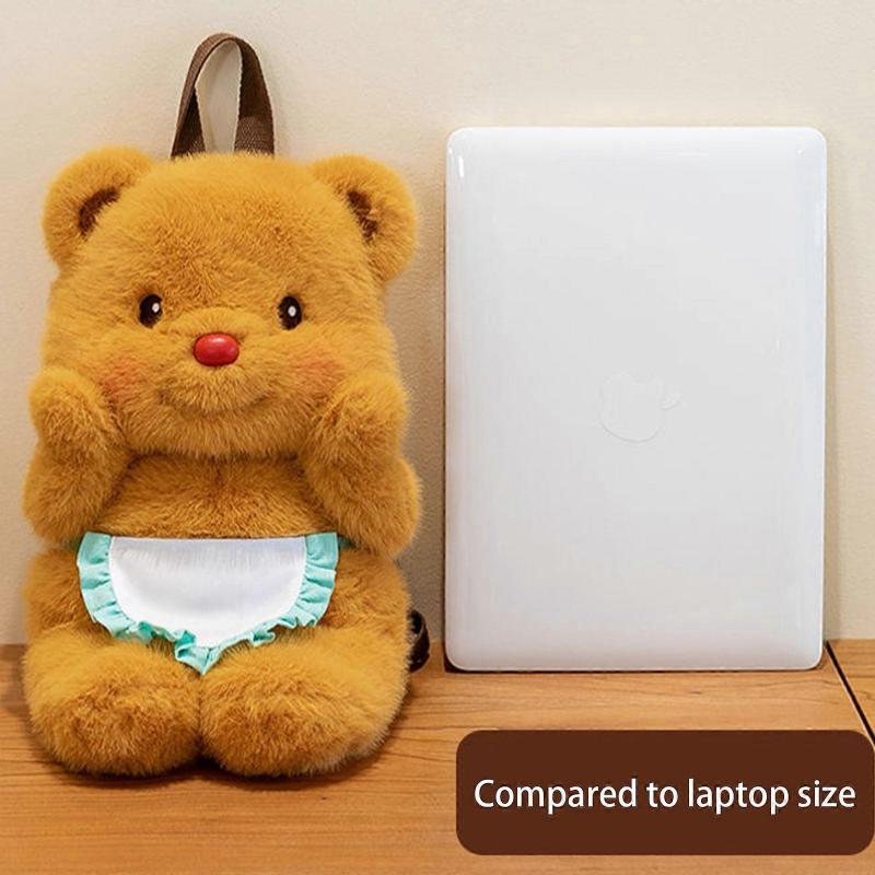 Stylish Bear Trendy Plush Bag Cartoon Butter Animal Plush Backpack for Kids and Teens Christmas Gifts