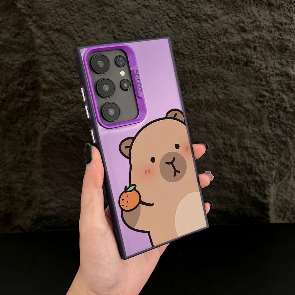 Case For Samsung S26 S25 S24 Ultra Capybara Tangerine Cases For Galaxy S23 S22 S21 FE S20 Ultra S26 Plus Shockproof Phone Cover