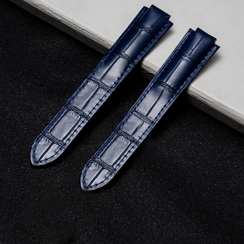 Оригинальный кожаный ремешок для часов Cartier Blue Balloon Cartier Wsbb0025 С бортиком Мужские/Женские ремешки 14*8мм 18*11мм 20*12мм
