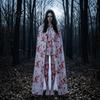 Косплей-костюм «Кровавый Ужас» Хэллоуинский Принт Костюм для Женщин Страшный Фартук С Капюшоном Дышащий Плащ для Девочек Комплекты со Чулками Вечеринки Дом с Привидениями