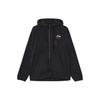 Solid Color Hooded Fleece-Lined Loose Casual Jacket Men Jackets Black FV8452-010