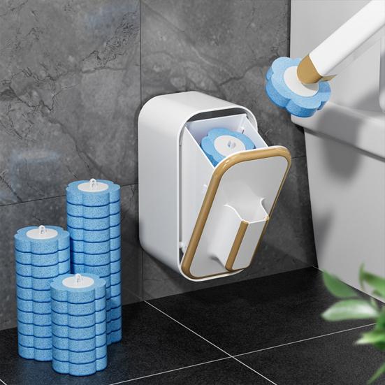 Одноразовый ершик для унитаза, чистящее средство с держателем и 6 сменными насадками для стены