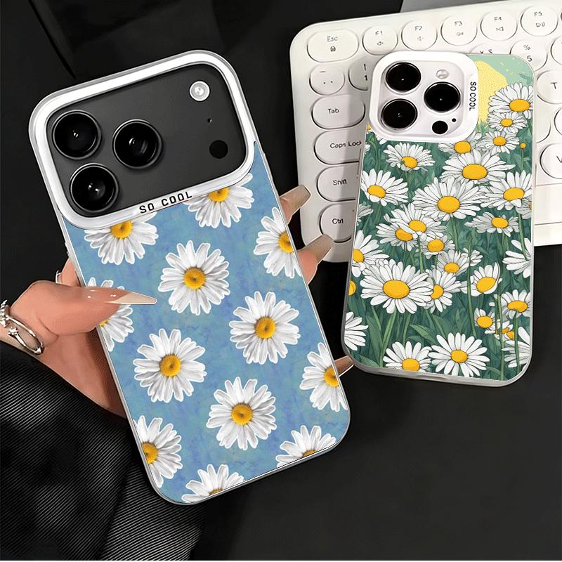 Эстетика цветов ромашки Ударопрочный чехол для телефона для iPhone 17 Air 16 16E 15 Pro Max 14 Plus 13 Mini 12 Задняя крышка Противоударный Funda