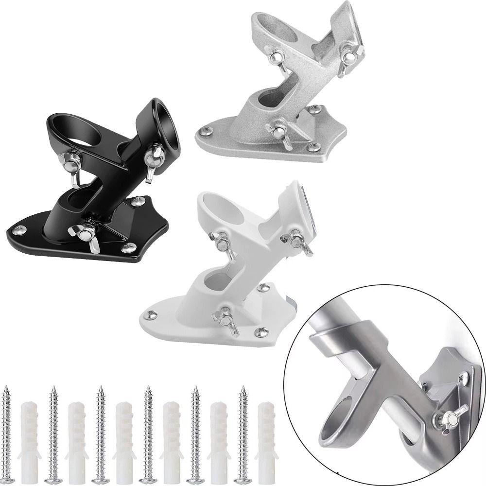 Double Hole Wall Flag Pole Holder Wall-mounted Yard Banner Stand Practical Flagpole Bracket House