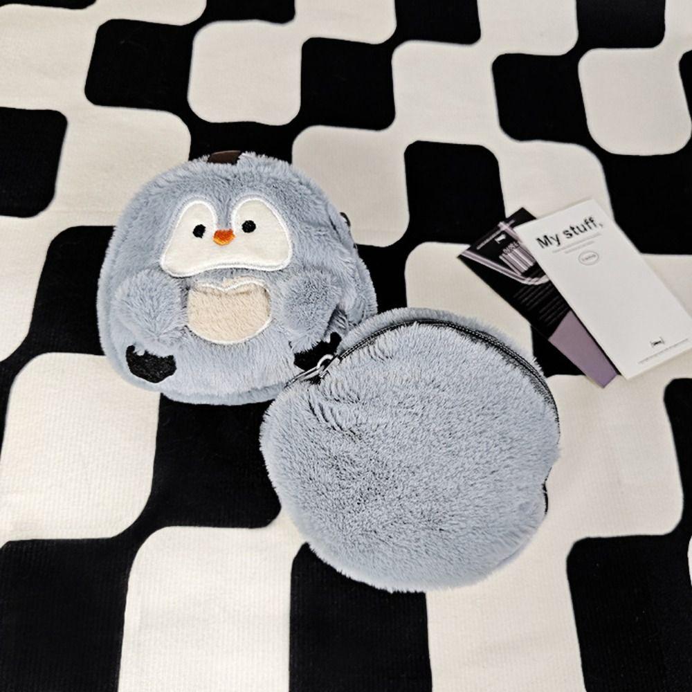 Кошелек для монет в виде пингвина на молнии, сумка для хранения мелких предметов, плюшевый кошелек со шнурком для девочек