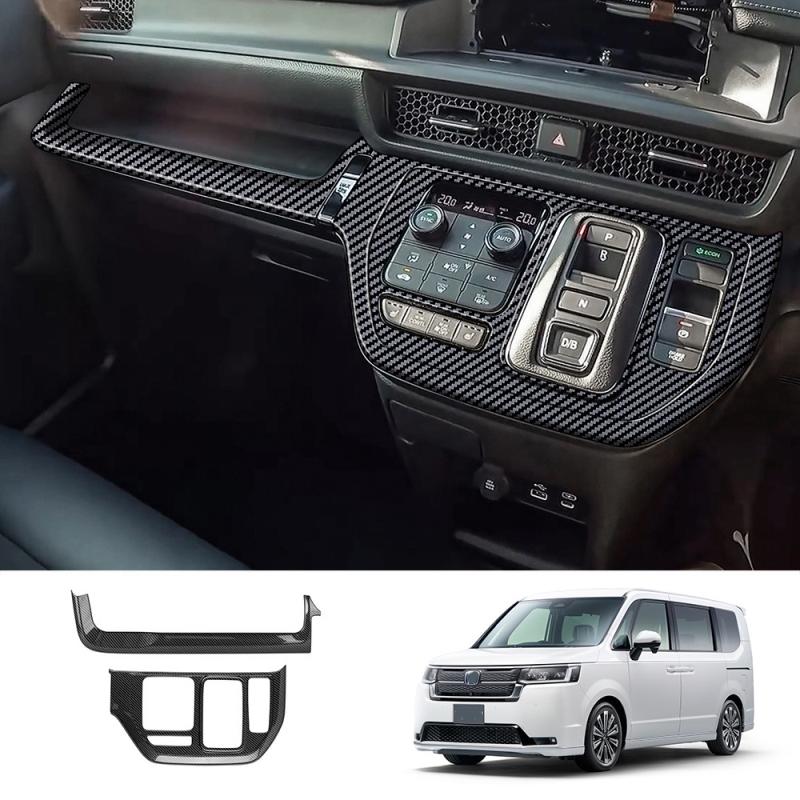 Для Honda Stepwgn Spada RP8 2024 ABS карбон Панель-полоска на центральную консоль салона Панель переключателей стеклоподъемника Панель селектора КПП