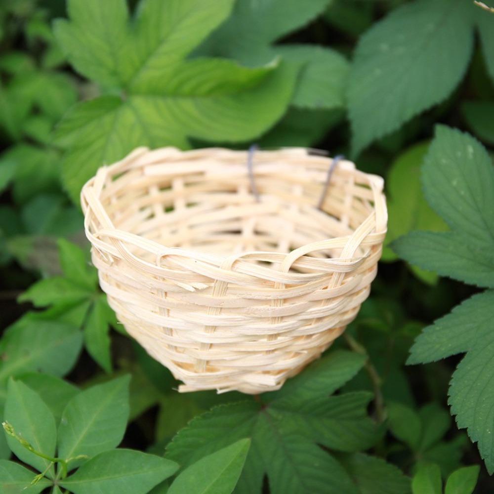 1/2/5Pcs 4inch Bamboo Bird Nest Handmade Bamboo Breeding House Garden Home Decoration