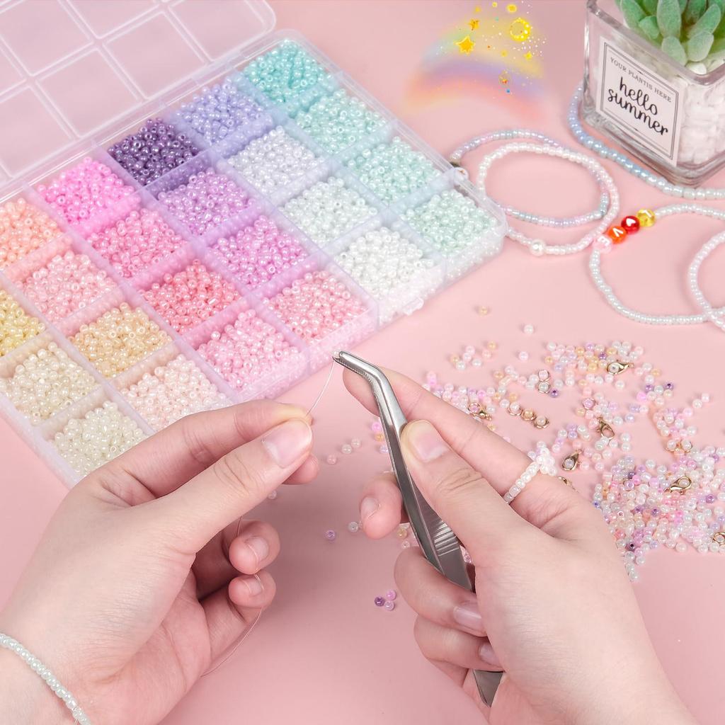 3mm Glass Seed Beads: 120,000-Piece DIY Friendship Bracelet & Jewelry Making Kit