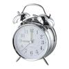 Classic Retro 4-inch Electroplated Silver Metal Bell Clock Traditional Double Bell Alarm Clock    Luminous Hands And Hour Dots
