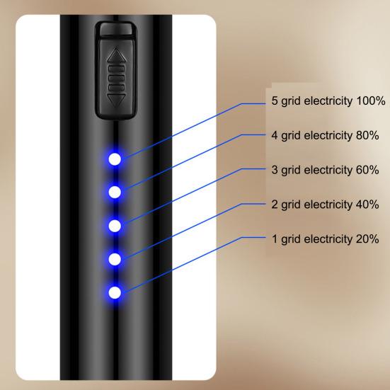 1 Set Electric Igniter USB Rechargeable Windproof LED Power Display Pulse Igniter Stick with Long Handle for Outdoor Home