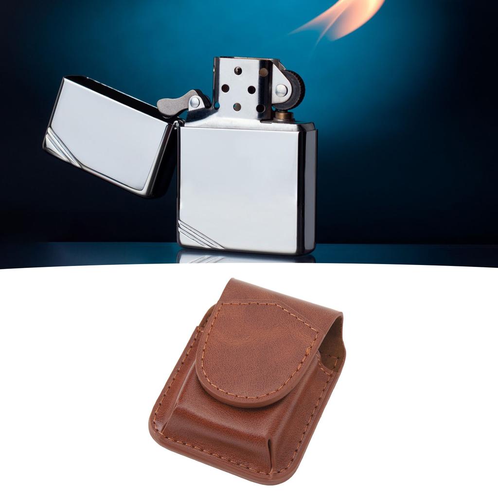 Чехол для зажигалки с поясным ремнем Держатель из ПУ Противоударный Мягкая подкладка Магнитная застежка Поясной чехол для зажигалки для улицы