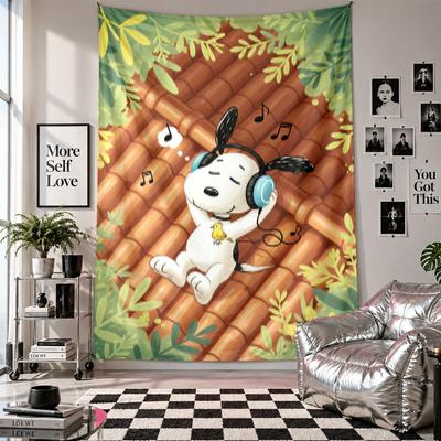 Wall TapestrySnoopy Peanuts Art Hanging Cloth Decorative Background Cover for Room Decoration