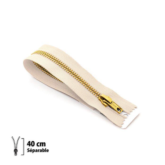 Fermeture éclair Z19 - laiton Séparable 6mm - 40 cm - 7119410040