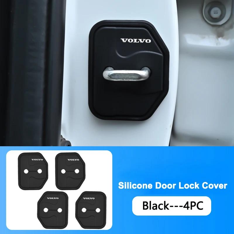 Car Door Mute Damping Cushion Silicone Door Lock Buckle Door Protective Cover For Volvo Xc60 Xc90 V40 V60 S60 V50 V90 S80 C40