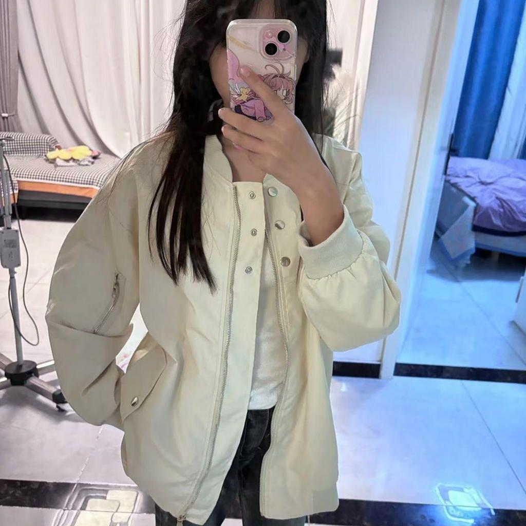 2025 Весна/Осень Американская Ретро Студенческая Бейсбольная Куртка - Повседневная, Универсальная и Свободного Кроя