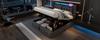 Upholstered Bed 140x200, Double Bed with LED Headboard and USB C Charging, Hydraulic Wooden Slatted Base, 300 kg, Grey, Cotton (Without Mattress)