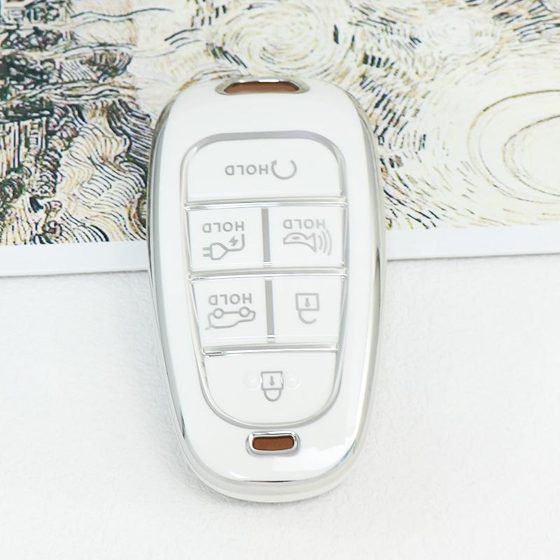 4 5 6 7 8 Кнопок TPU Оболочка для Пульта Ключа Брелок Чехол Крышка для Hyundai 2020-2021 Sonata Nexo DN8 Santa Fe TM Tucson NX4 Staria Ioniq