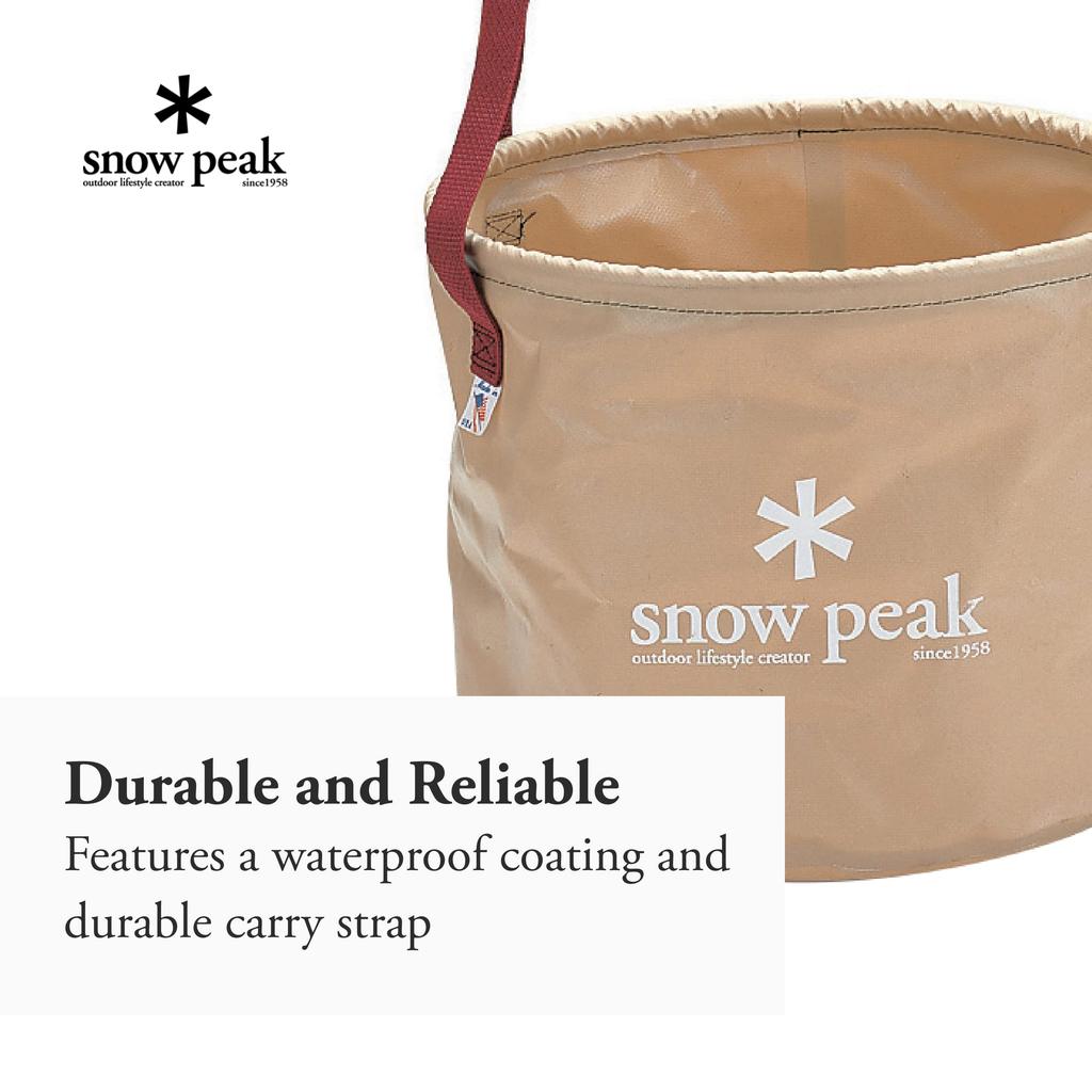 Camping Bucket Snow Peak Large 25L Durable Beige FP-150