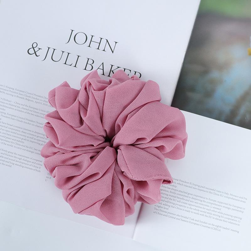 Эластичная повязка на голову из шифона с бусинами, однотонная, с кольцом для толстой кишки из Малайзии