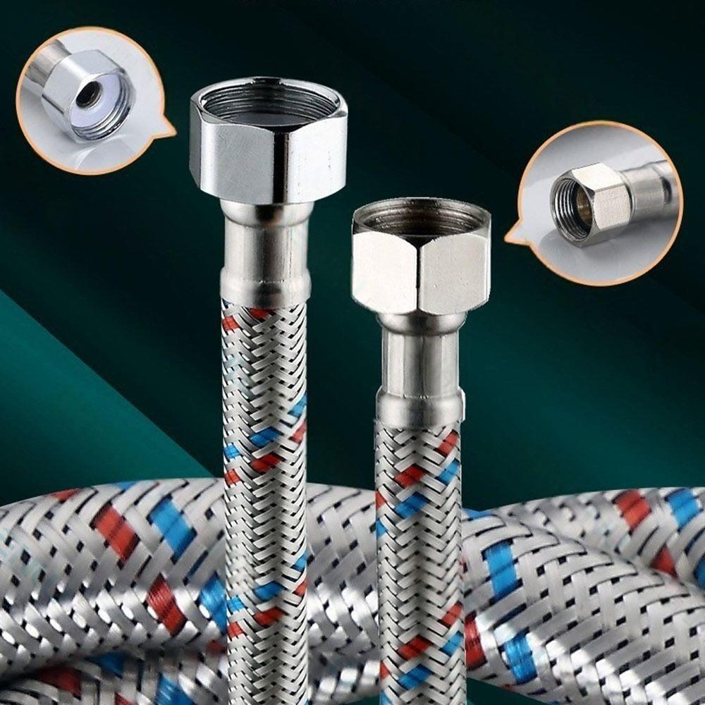 304 Stainless Steel High Pressure Water Supply Tube Dual Head Tube Faucet Connector