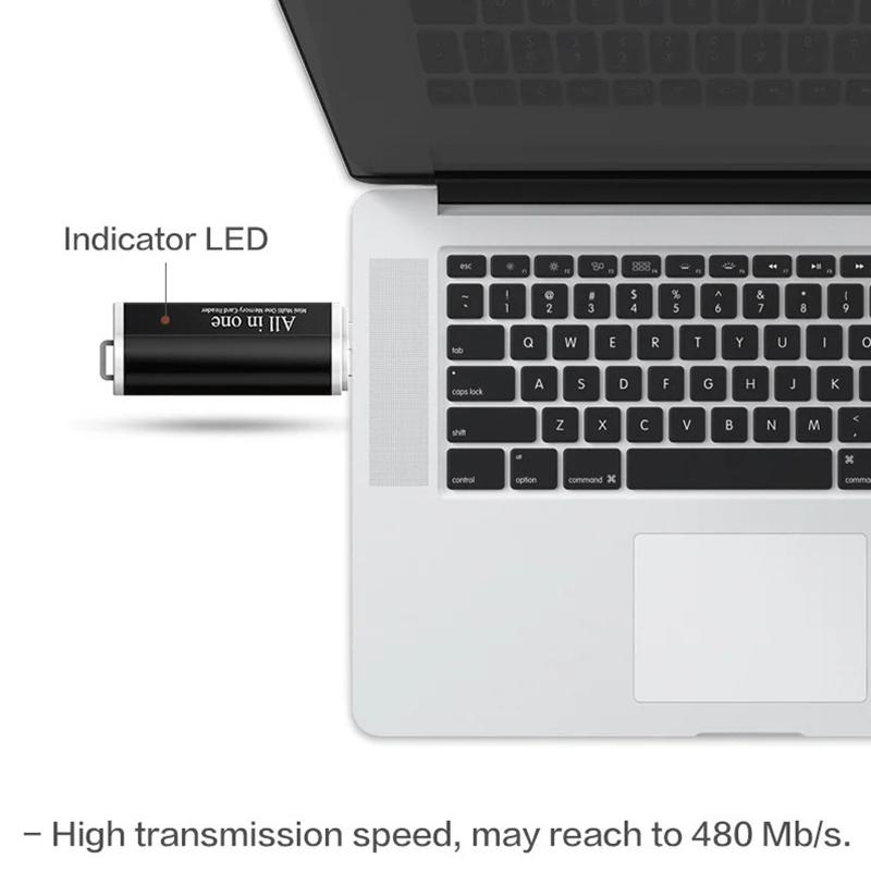 Высокоскоростной многофункциональный USB 2.0 универсальный считыватель карт памяти для T-Flash Mmc Sdhc Ms Pro Duo Tf M2 Memory Stick