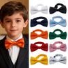 Bow Ties for Boys Solid Color Pre-tied Kids Bow Ties Adjustable Neck Bowtie