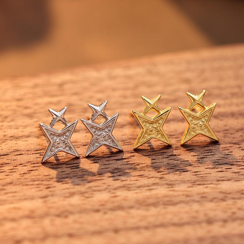 Серьги-звезды из серебра Banyan Tree S925: Изысканный Большой и Маленький Дизайн для Женщин, Милый и Крутой Модный Стиль