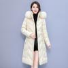 XL-XL new down cotton-padded clothes for women's medium and long winter thickened knee-padded clothes, solid color women's cotton-padded jackets