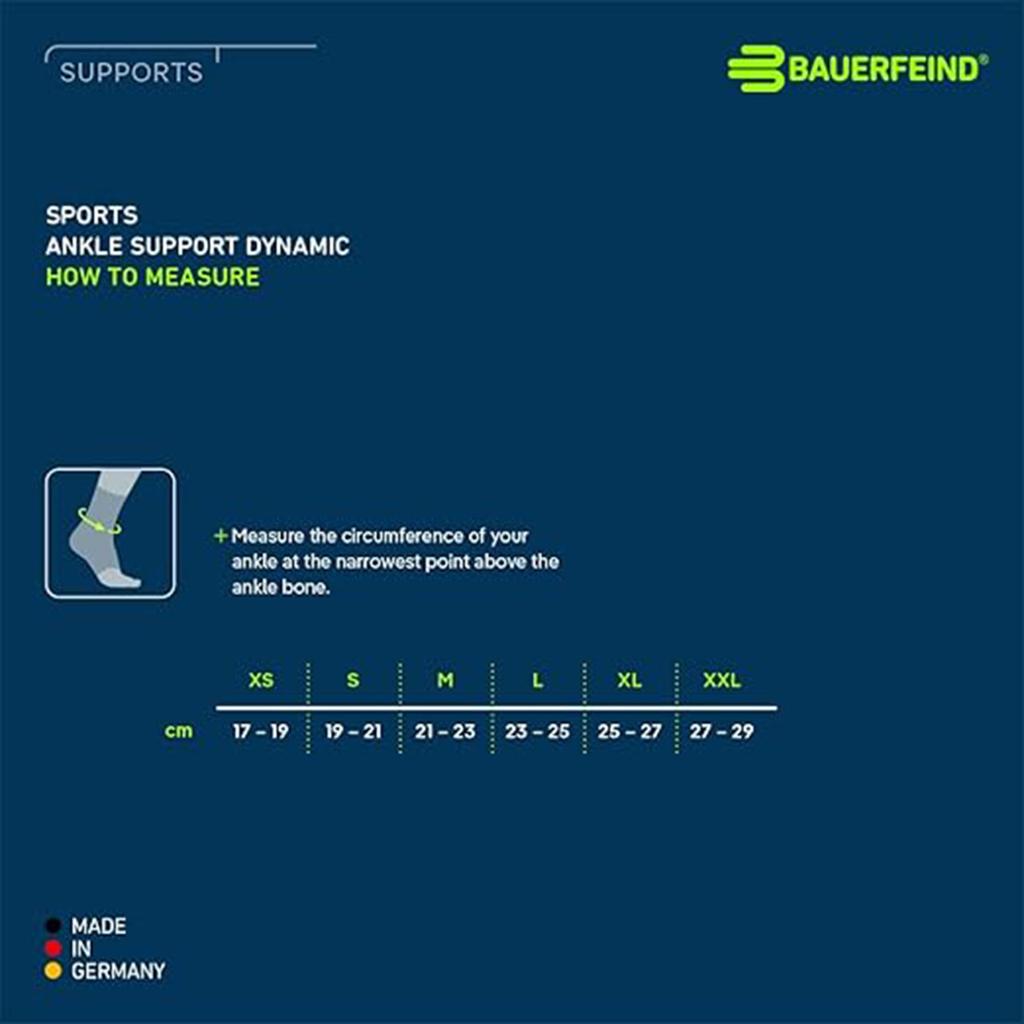 Bauerfeind СПОРТИВНЫЙ ДИНАМИЧЕСКИЙ БАНДАЖ НА ГОЛЕНОСТОП Сделано из компрессионного трикотажа общего медицинского назначения для активации мышц и стабилизации голеностопа,